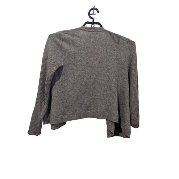 Velvet Gray Open Front Cardigan S 100% Cashmere Soft Cozy Womens Sweater Ribbed - Picture 2 of 7